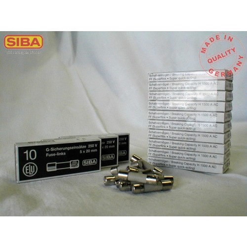 7000140.1,6 SIBA FEINSICHERUNG 5X20 1,6A SUPERFLINK Produktbild Front View L