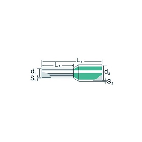 690700000 WEIDMÜLLER ADERENDHÜLSEN 0,5QMM isoliert Produktbild Front View L