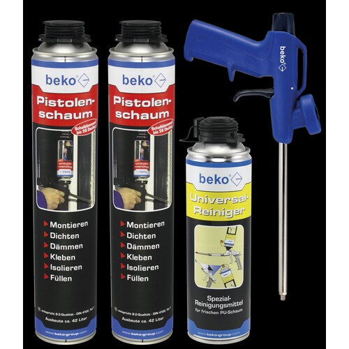 999 95 008 BEKO PU-SCHAUM-SET 2 X PU-SCHAUM 750ML PU-REINIGER + PISTO. Produktbild Front View L