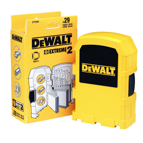 DT7926-XJ DEWALT HSS-G EXTREME 2 METALLBOHRER-SET 29-TLG (1 - 13MM) Produktbild Front View L