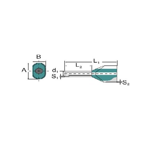 9004910000 WEIDMÜLLER TWIN-ADERENDHÜLSEN 1/1 GELB isoliert Produktbild Front View L