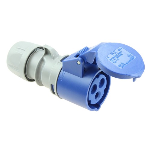 213-6TT PCE CEE TURBO SHARK KUPPLUNG 3X16A 6H BLAU SCHRAUBENLOS Produktbild Front View L