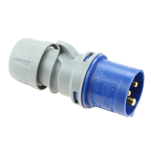 013-6TT PCE CEE TURBO SHARK STECKER 3X16A 6H BLAU SCHRAUBENLOS Produktbild Front View L