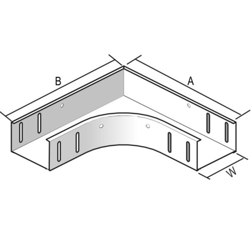 E9044 VERGOKAN INOXB 90*60*300 BOGEN 90 GRAD H=60 B=300 Produktbild Front View L