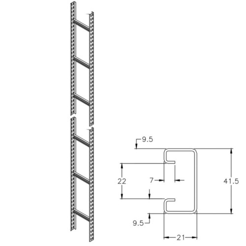 E8263 VERGOKAN SKL 60*300 STEIGETRASSE H60, B300, L3000 SVERZ. Produktbild Front View L