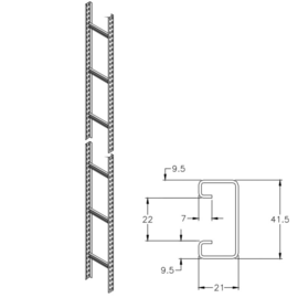 E8266 VERGOKAN SKL 60*600 STEIGETRASSE H60, B600, SVERZ. Produktbild front M
