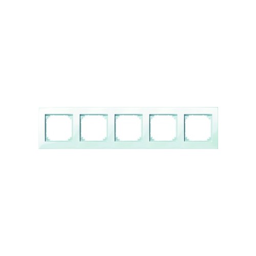 515519 MERTEN RAHMEN 5-FACH M-PLAN POLARWEISS GLÄNZEND Produktbild Front View L