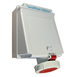 168406 WALTHER WANDSTECKDOSE 63A 4P 400V 6H IP67 Produktbild front M