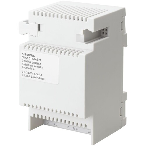 5WG15121AB21 SIEMENS KNX SCHALTAKTOR N512/21 S3X16A C-L ERWEITERUNG AC 230V Produktbild