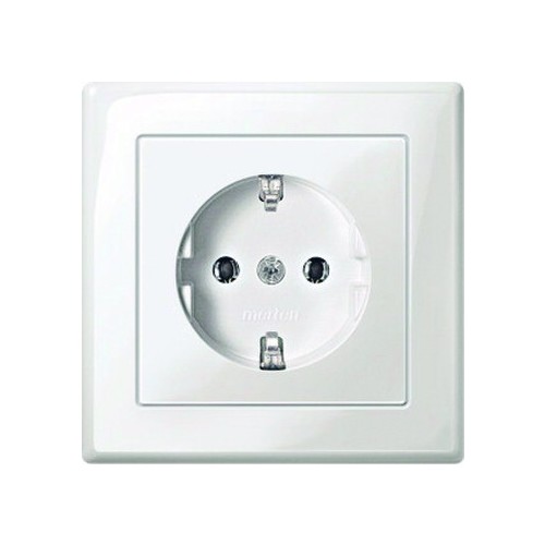 MEG2301-1419 MERTEN SCHUKO-STECKDOSE SYSTEM M POLARWEISS Produktbild Front View L