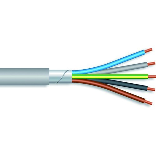 (N)YM(ST)-J 3X1,5/1,5 grau 100m Ring Bioleitung geschirmt Produktbild Front View L