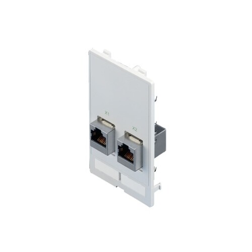 2482560 RITTAL SCHNITTSTELLEN-EINSATZ, 2 X RJ 45 (BUCHSE/BUCHSE, CAT 5E) Produktbild Front View L