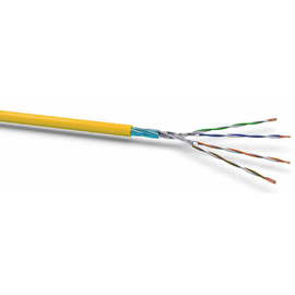 Cat6A F/FTP 4X2XAWG23 500MHZ 500mTrommel Folienpaar+Gesamtschirm halogenf. gelb Produktbild