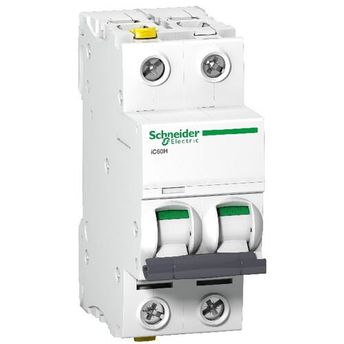 A9F08210 Schneider E. Leistungsschutz- schalter iC60H,2P,10A,D,10KA Produktbild Front View L