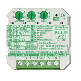 fd3u29 PCE Funk-Universal-Dimmer (LED-ESL) 230V AC 35-500W (UP) Produktbild