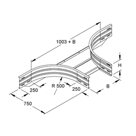 949229 Niedax WRTAR 200.400 Anbau T-Stück 5x405mm rund gesickt ungelocht Produktbild front M