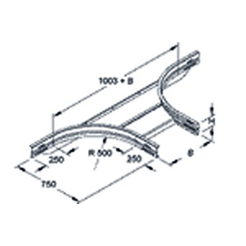 949106 Niedax WRTAR 105.200 Anbau T-Stück 5x205mm rund gesickt ungelocht Produktbild