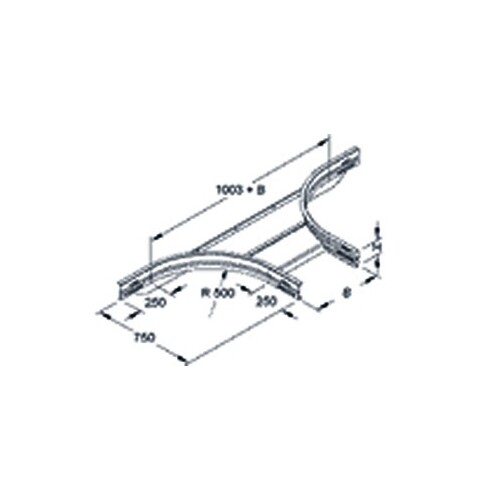 949106 Niedax WRTAR 105.200 Anbau T-Stück 5x205mm rund gesickt ungelocht Produktbild Front View L