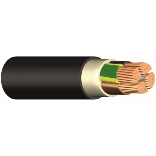 E-Y2Y-J 4x25 RM schwarz Messlänge Erdkabel PE-Mantel Produktbild Front View L