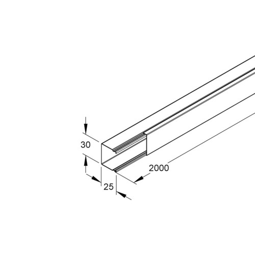 506903 NIEDAX LLK 26.030 verzinkt Stahlblechkanal 26x30 m. Deckel Produktbild Front View L