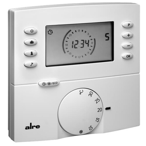 BA010200 ALRE FTRFBu-180.117 Funk- Temperaturrfühler mit Uhr Produktbild Front View L