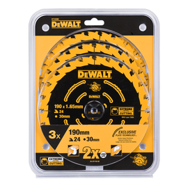 DT10399-QZ DEWALT Sägeblatt 3x DT10304 KSB 190x30 24 WZ + 18° f. DWE575K/576K Produktbild