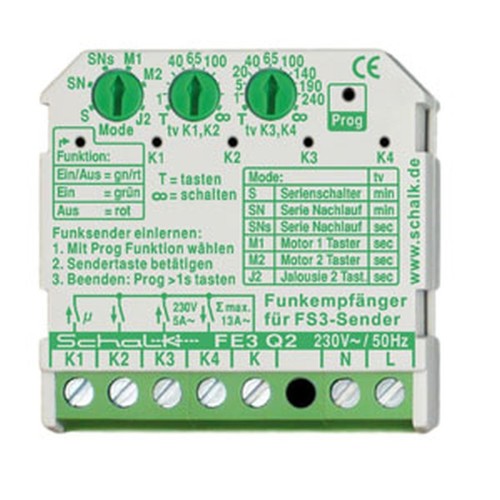 fe3q29 PCE Funk-Empfängersch., 4 Relais 230V AC (UP), m. Zeitfunktion Produktbild Front View L