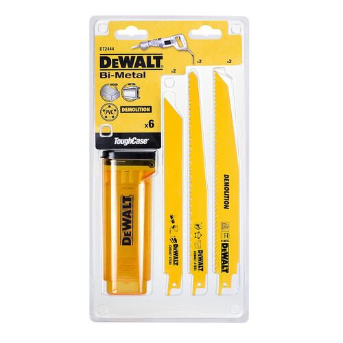 DT2444-QZ DEWALT Set Säbelsägeblätter 6-tlg. Produktbild Front View L