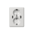2U-449238 2USB Schukosteckdose JP-9001F easyCharge DUO 2-fach, reinweiß glänzend Produktbild