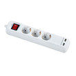 S23067 Skyland Tischverteiler 3-fach ws +2 USB Ports H05VV-F 1,4m 3x1,5mm² Produktbild