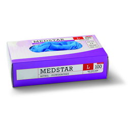 49252 Medstar Nitril Einweghandschuh blau Gr.M/8 (Box=100 Stk.) Produktbild