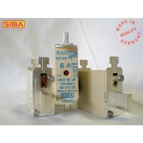 2047720.10 Siba NH-Sicherung GR.00C 10A gR 690VAC VPE=3Stk Produktbild Front View L