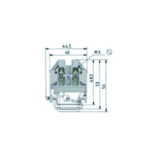 57.504.0055.0 Wieland WK4/U/V0  Durchgangsklemme Produktbild Front View L