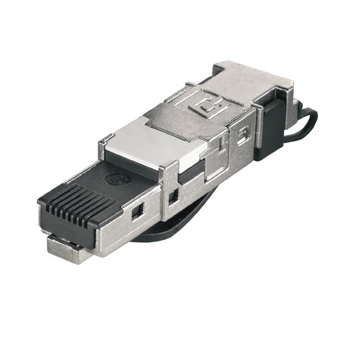 19636000000 Weidmüller Stecker RJ45 IE-PS-RJ45-FH-BK werkzeuglos Produktbild Front View L