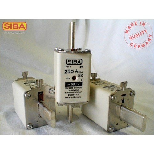 2021113.250 Siba Sicherung NH 250A 690V Gr.1 Produktbild Front View L