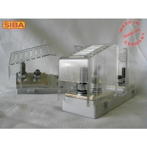 2118908. Siba NH-Unterteil 400A 1000V Gr.00 Stichmass 80mm mit Abdeckhaube Produktbild Front View L