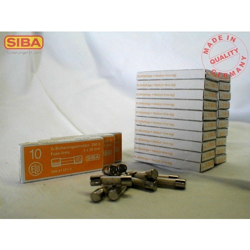 7000402.1,6 SIBA Feinsicherung 5x20 1VE=10Stk. Produktbild Front View L