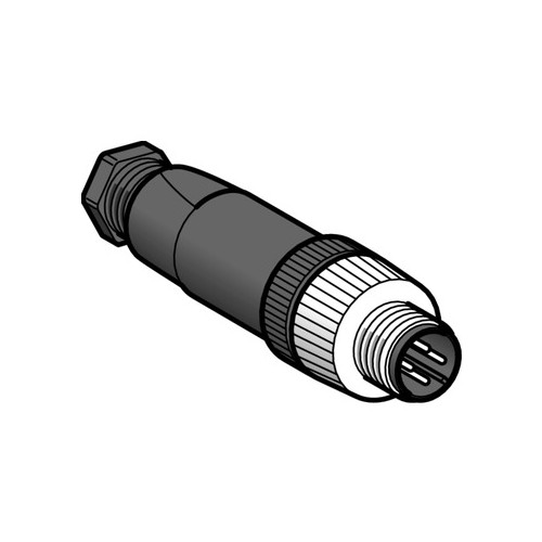 XZCC12MDM40B Telemecanique Steckverbinder M12 gerade Produktbild Front View L