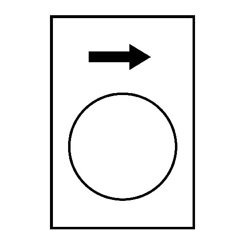 ZB2BY4901 Schneider E. Schild weiß 30x40mm Symbol Auf für Hängetast Produktbild Front View L