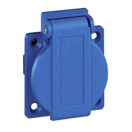 10003 Walther Maschinensteckdose 50x50 blau IP54 mit schraubenloser Klemmen Produktbild