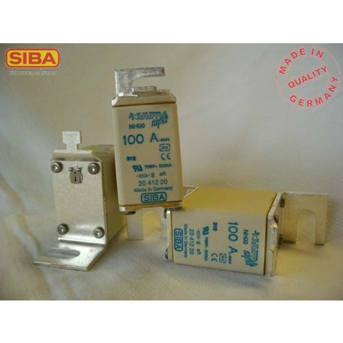 2041220.20 SIBA NH-Sicherung 20A ultra- rapid 00 660V 20A  DIN43653  Stichm.80mm Produktbild Front View L