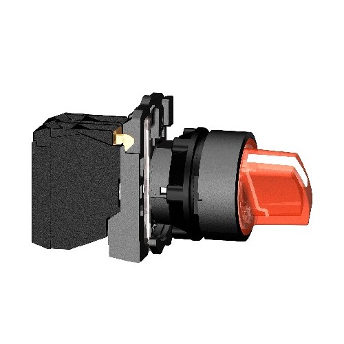 XB5AK124M5 Schneider E. Leuchtwahlsch. LED rot 230V 2-Stellungen rastend Produktbild Front View L