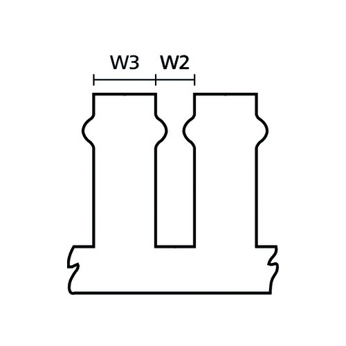 2100221 Bocchiotti Kabelkanal geschlitzt H=100,B=25 / T1-F 25x100 (2m) Produktbild Front View L