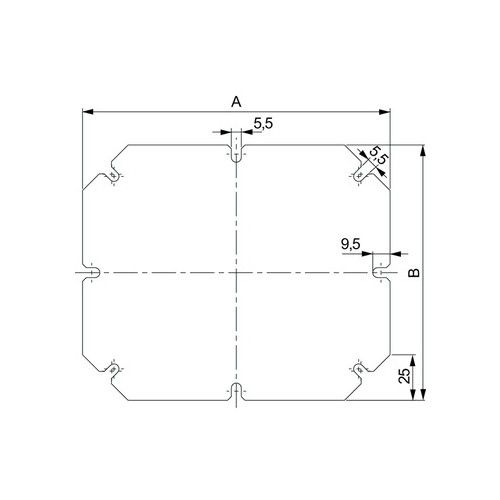 NSYAMPM2419TB Schneider E. Montageplatte 175x225mm Produktbild Front View L