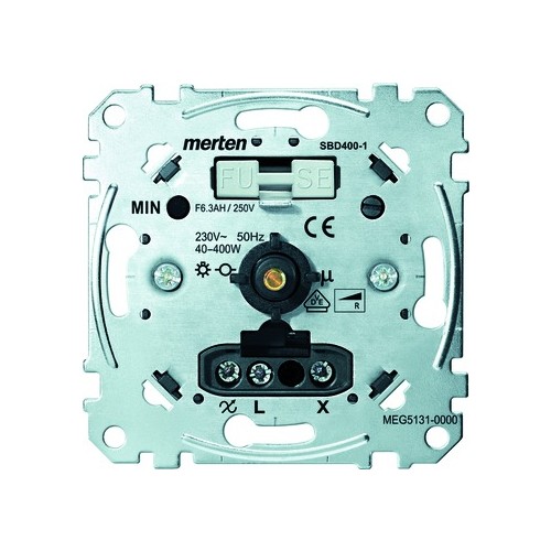 MEG5131-0000 Merten Drehdimmer ohmsche Last mit Druck-Ausschalter Produktbild Front View L