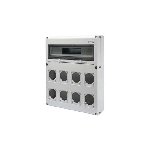 GW68013N GEWISS Q-DIN20 Leergehäuse für 8 Steckd. 16/32A Produktbild Front View L