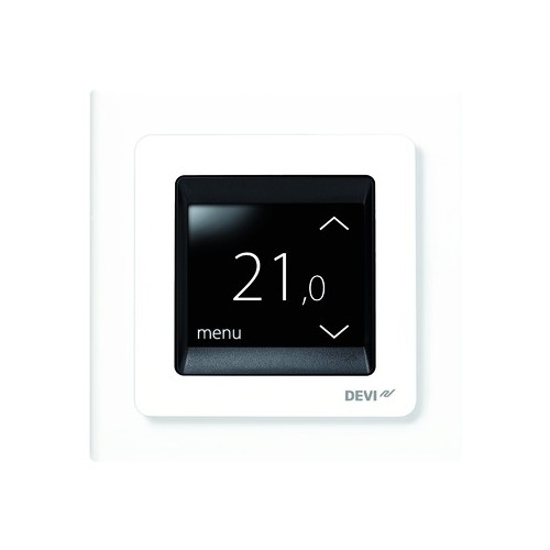 140F1064 Danfoss Thermostat DEVIreg Touch mit 2Zoll Touch Display polarweiss Produktbild Front View L