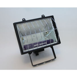 Z9100G SCHURRER Halogenstrahler 1000W mit Leuchtmittel und Metallgitter SW Produktbild front M