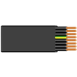 H07VVH6-F 4G1,5 schwarz Messlänge PVC-Flachleitung Produktbild front S