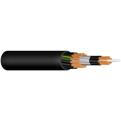 (N)FLGöu-JZ 18X1,5 schwarz Messlänge Gummi-Steuerleitung mit Tragorgan Produktbild Front View L
